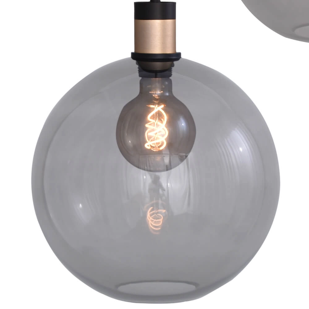 Vide hanglamp Lazise 2 3-lichts goud met zwart Masterlight 8718121303833