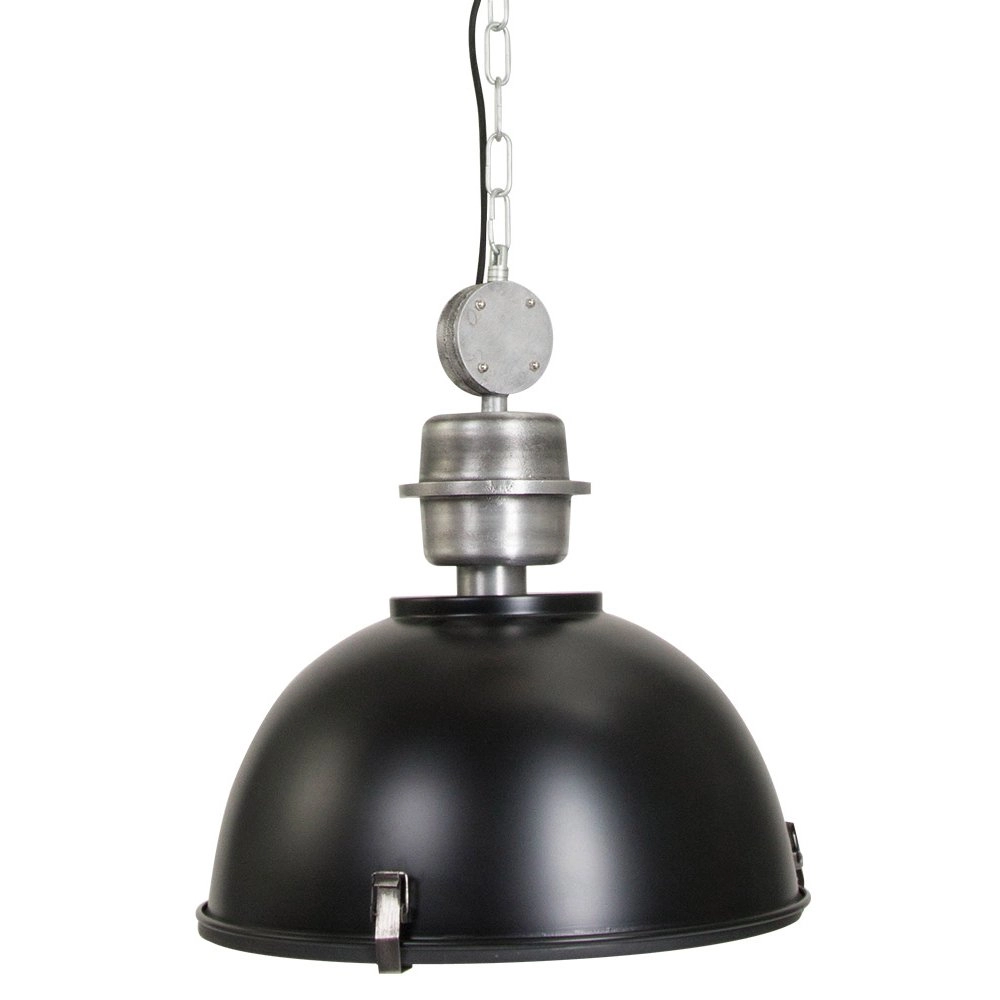 Hanglamp Bikkel zwart met metaalgrijs Hanglamp Bikkel zwart met metaalgrijs