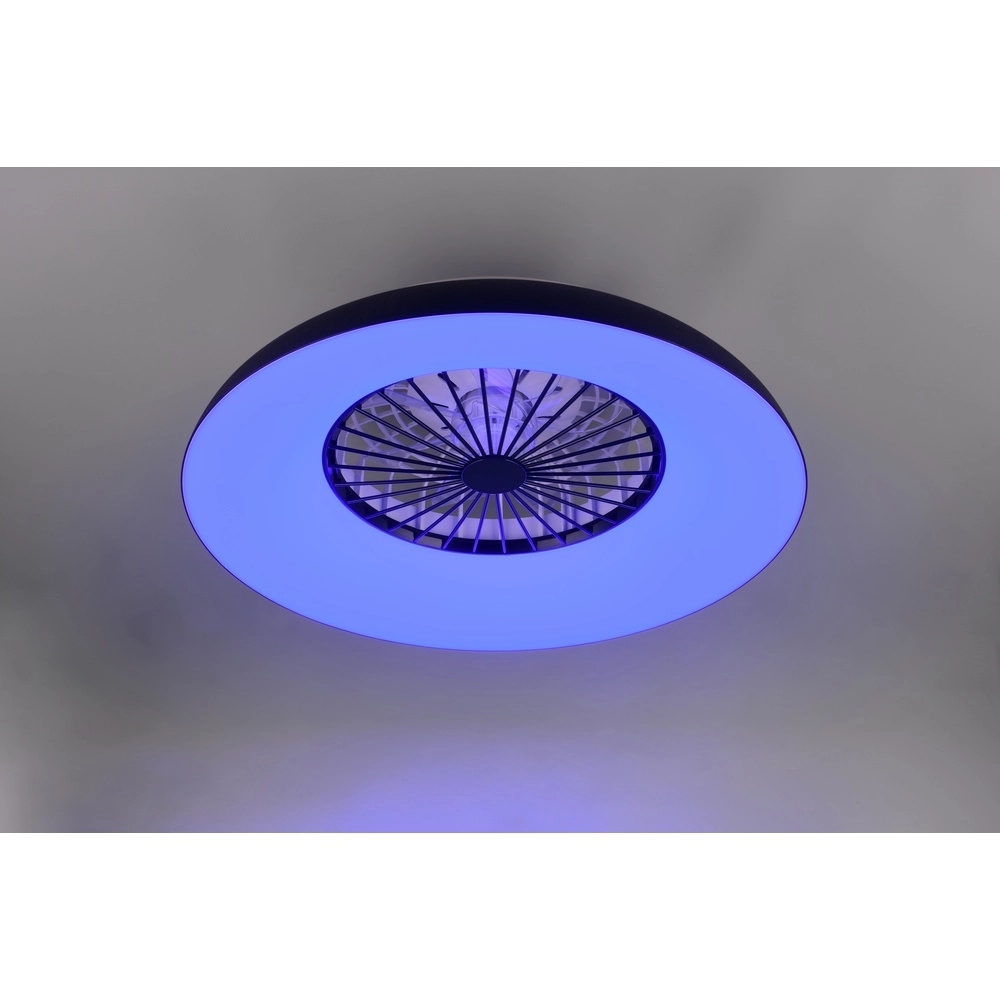 Design ventilator Svaerholt zwart Ø 60cm met RGB functie Trio 4017807688795