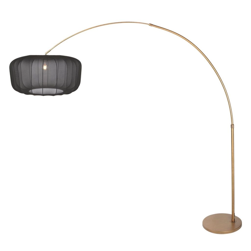 Bronzen booglamp Vela Lino met zwarte kap Ø60cm Steinhauer 8712746185690