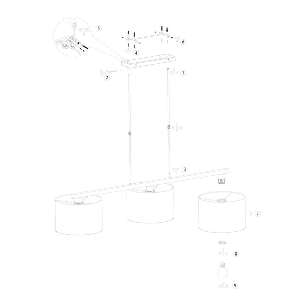 Hanglamp Stang zwart Steinhauer 8712746175653