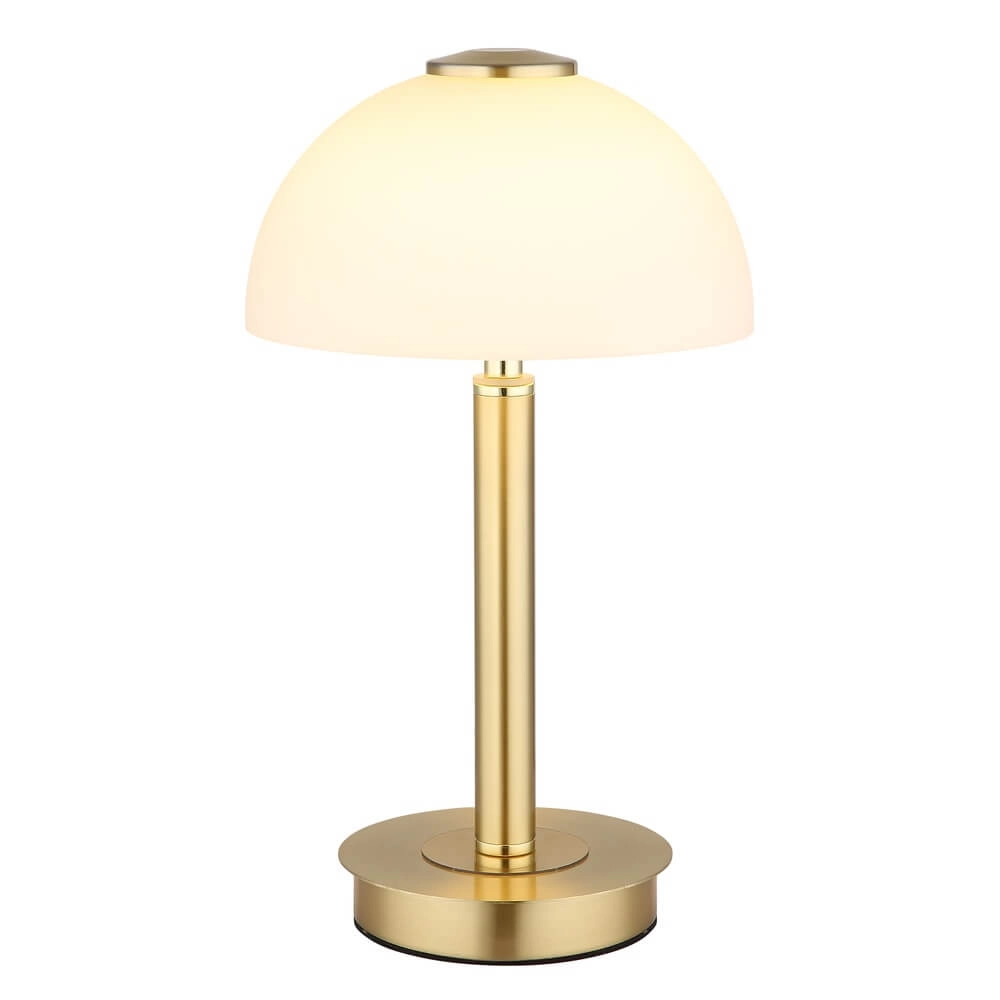 Tafellamp Uldin goud met wit glas