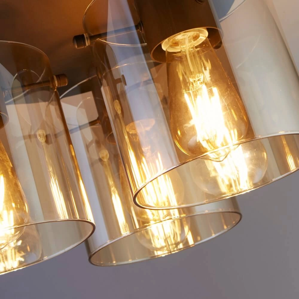 Plafondlamp 3-lichts Sweden mocha bruin Searchlight 5053423271668