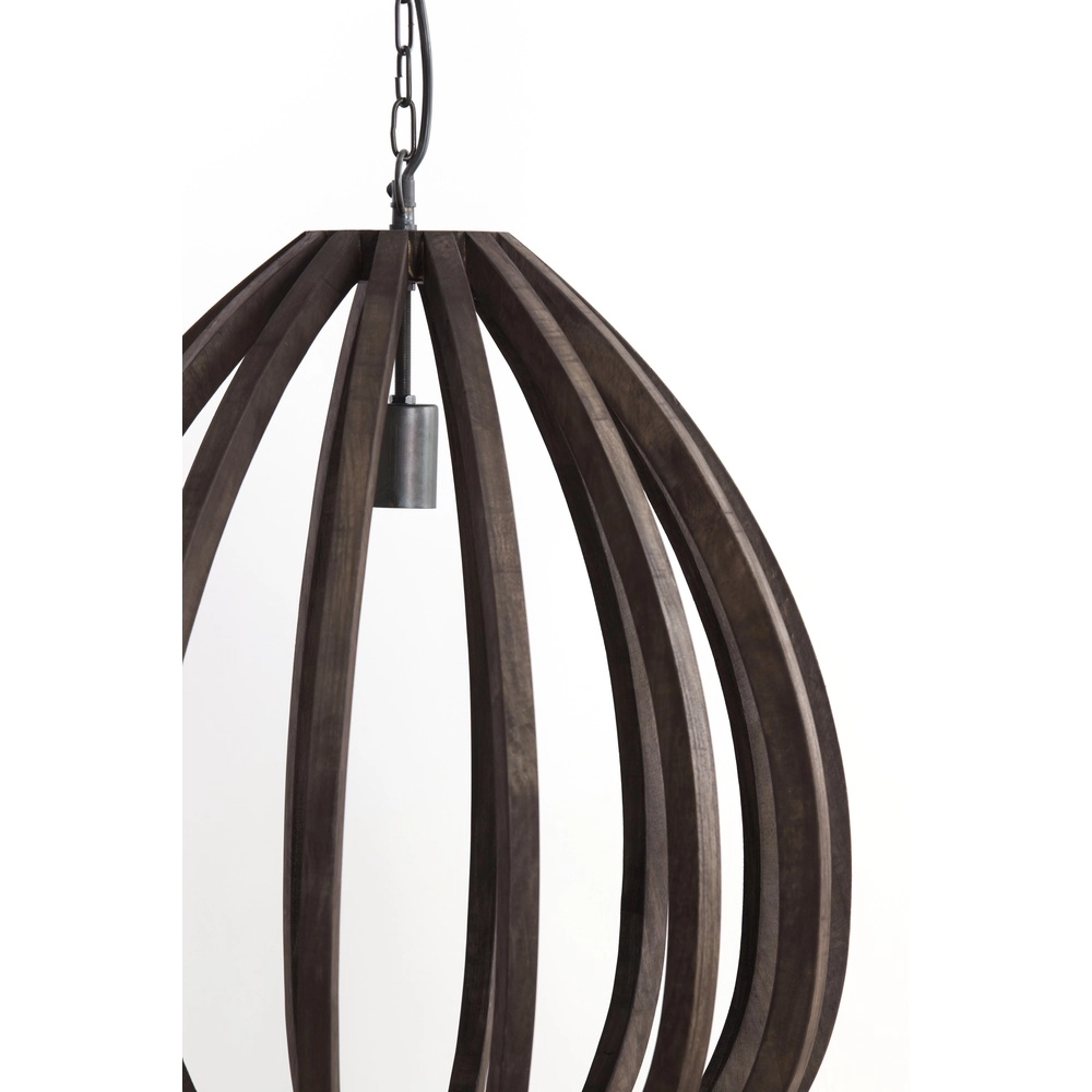 Houten hanglamp Barsia Ø 50cm - walnoot kleur Light & Living 8717807701055