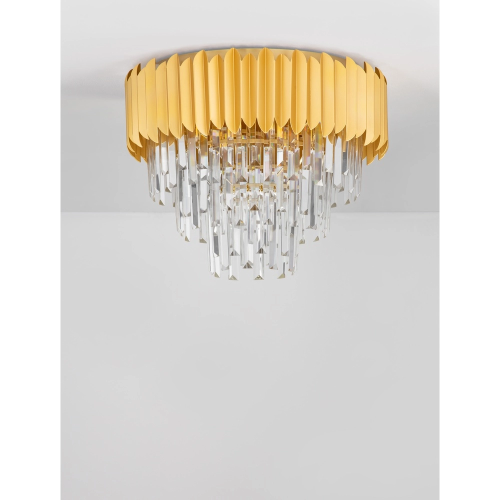 Plafondlamp Magnolia goud en kristal Ø 50cm Lyora 5212017434944