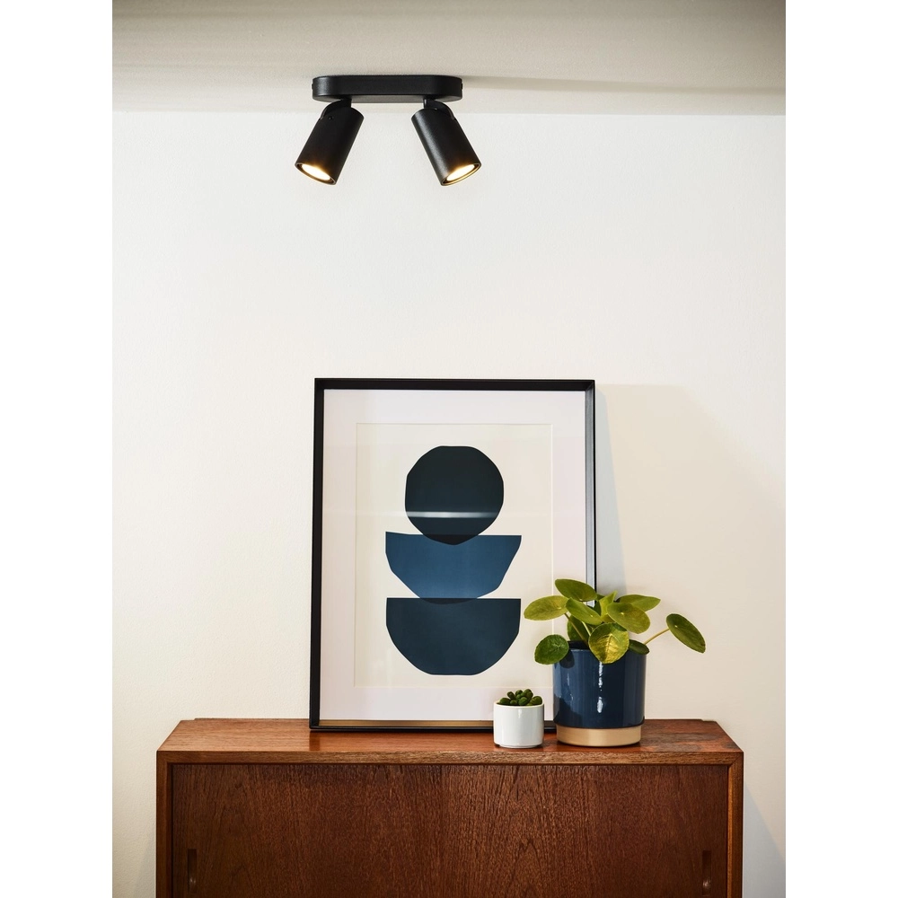 Plafondspot Xyrus 2-lichts zwart Lucide 5411212234193