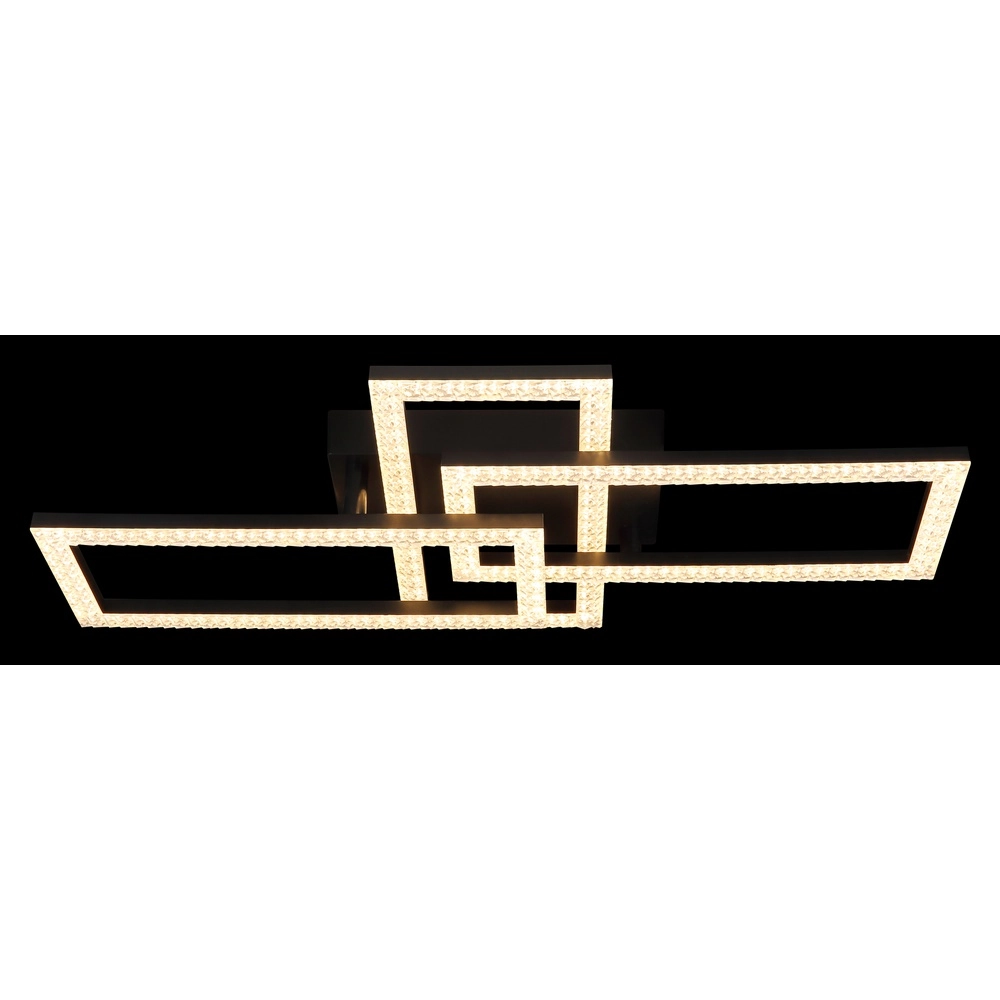 Zwarte design plafondlamp Sapena met kristal Globo 9007371453559