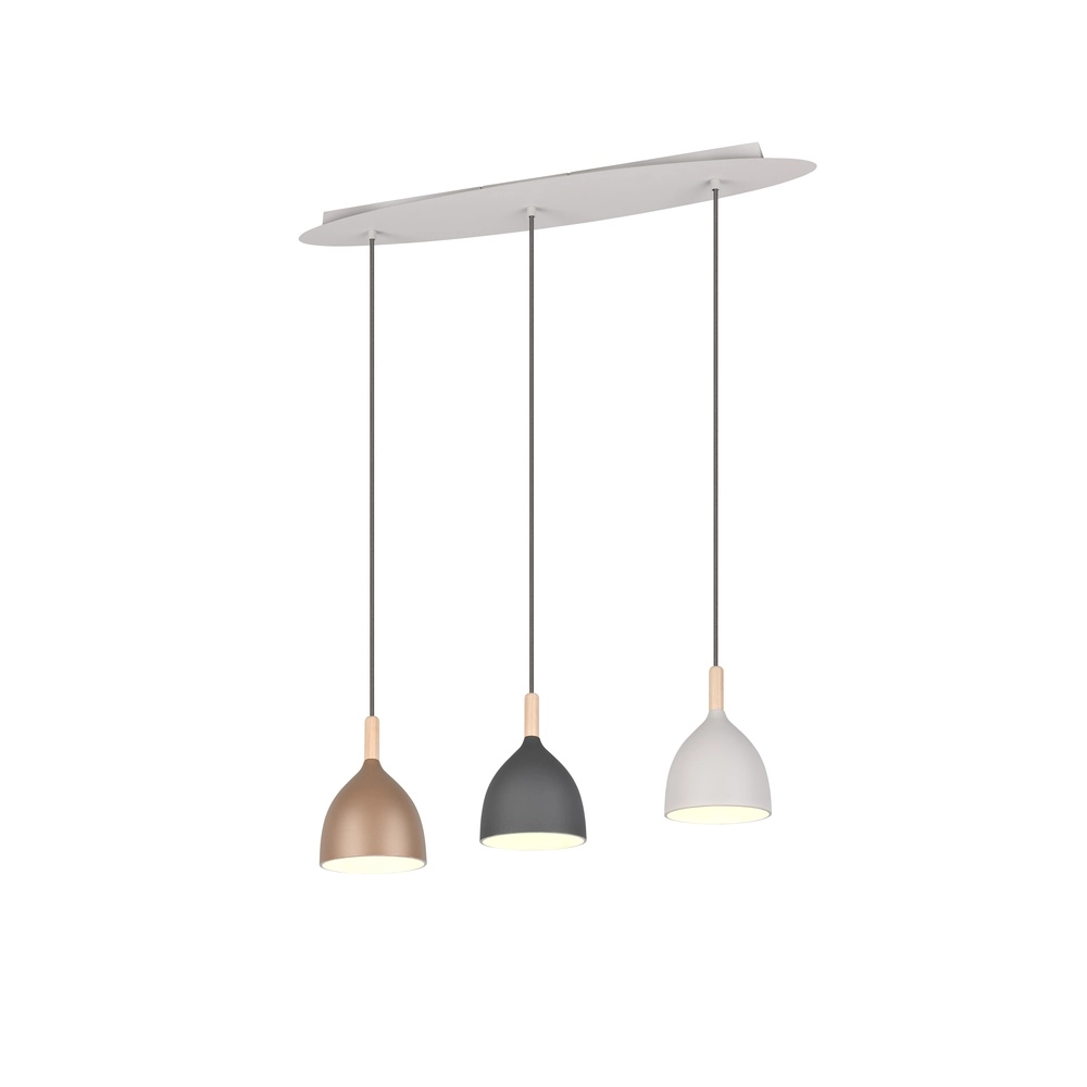 Hanglamp Jerano 3-lichts gekleurd
