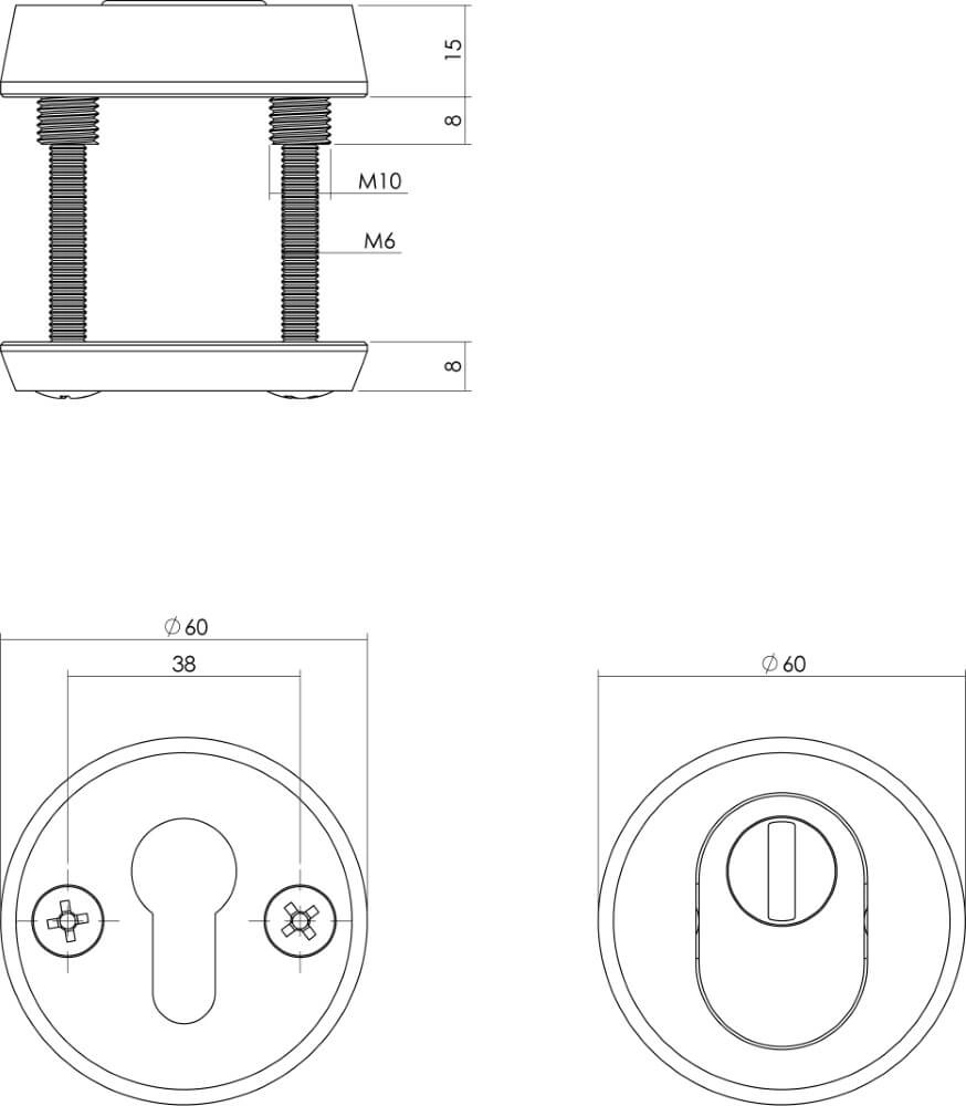 Veiligheidsrozet Salus rond kerntrekbeveiliging aluminium Intersteel 8714186447680