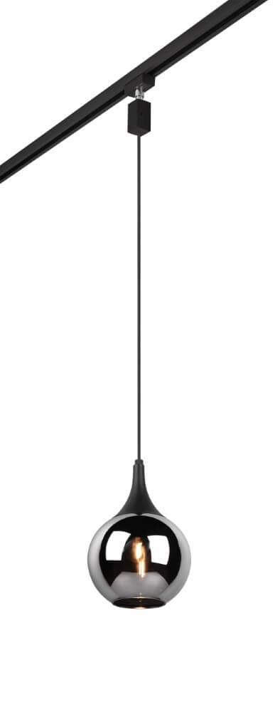 Hanglamp Duoline Lumina met smoke glas rond voor rail Trio 4017807577501