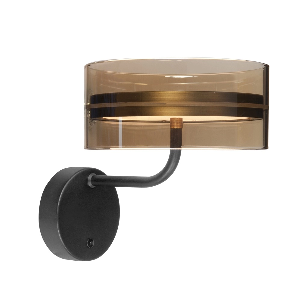 Design wandlamp Enzo zwart met brons