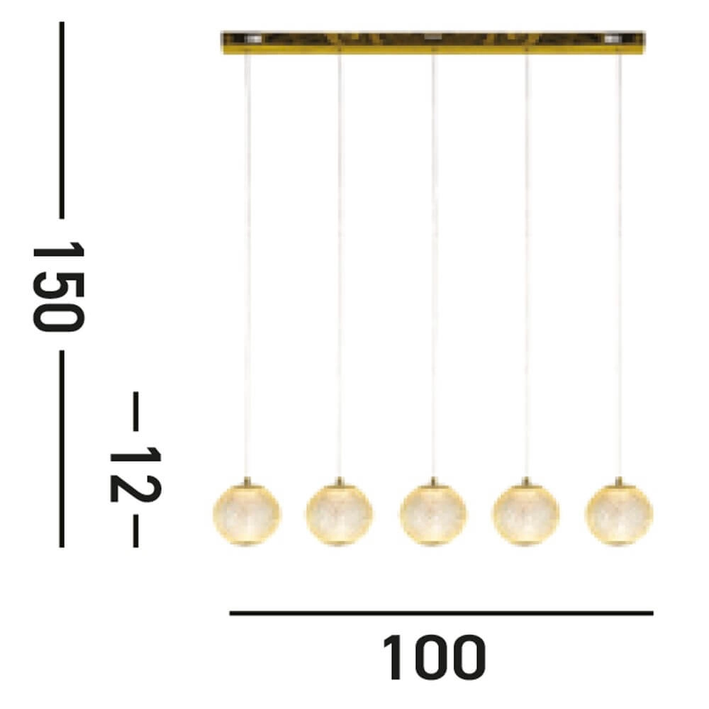 5-lichts hanglamp Allure oosters Searchlight 5053423273976