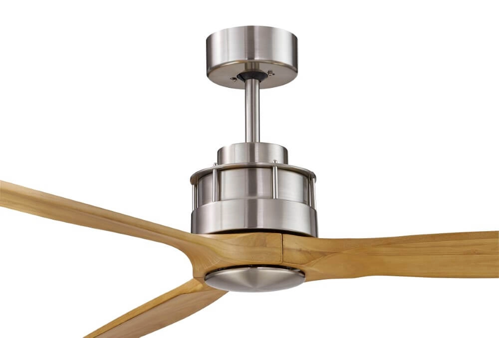 Houten plafondventilator met RVS Airfusion Akmani Ø 152cm Beacon 9333509103981