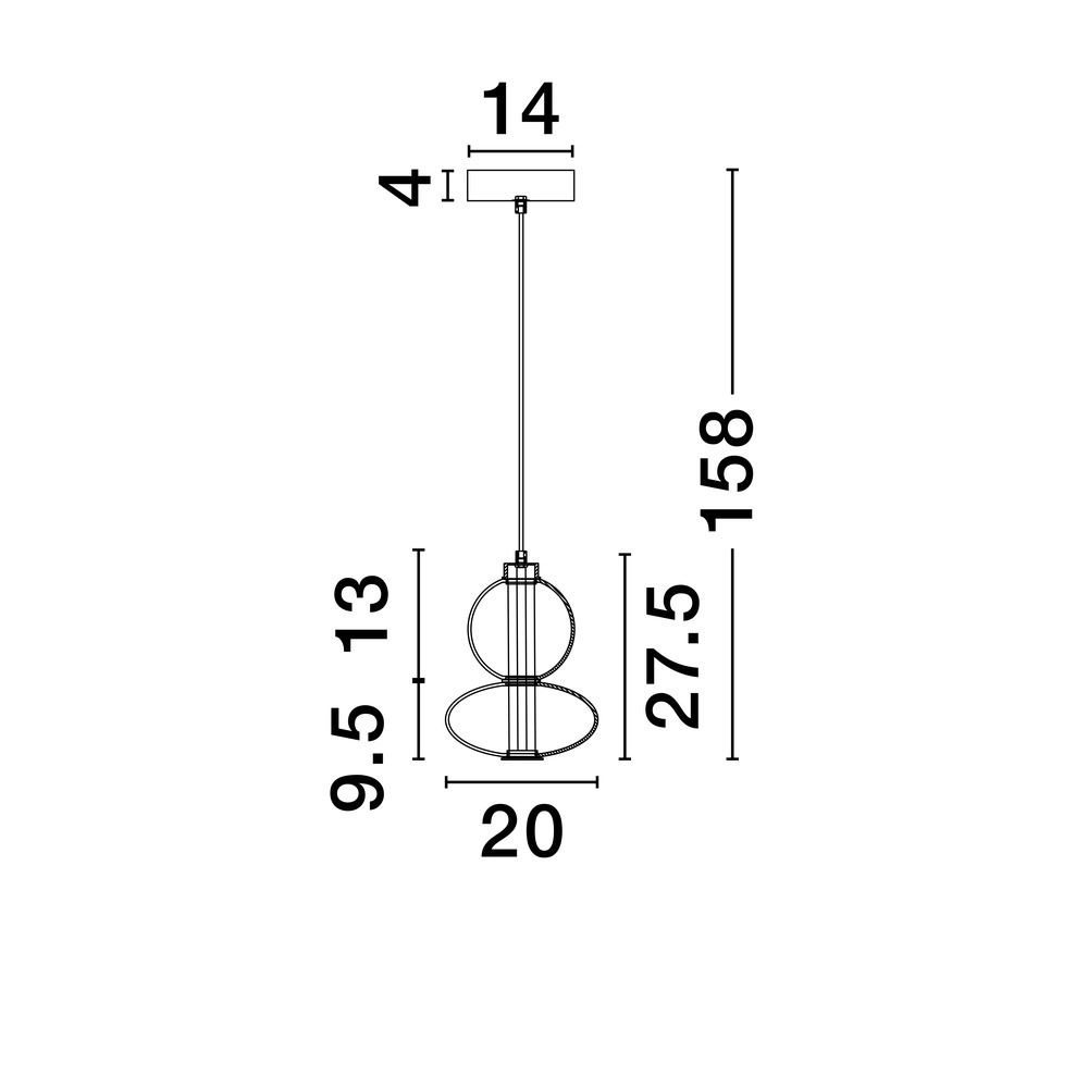 Hanglamp Bally smoke glas 27,5cm Lyora 5212017449153