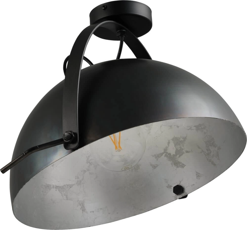 Landelijke plafondlamp Larino 40 zwart met zilver Landelijke plafondlamp Larino 40 zwart met zilver