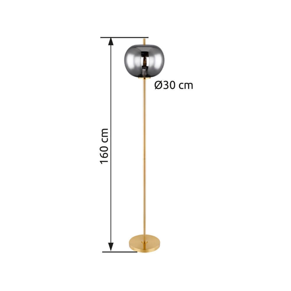Gouden vloerlamp Blacky I enkel Ø 30cm Globo 9007371422043
