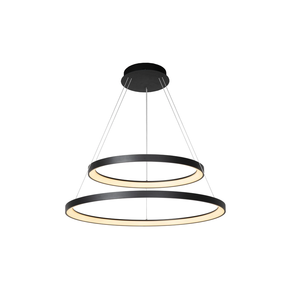Zwarte hanglamp Vidal Ø 78cm strak design