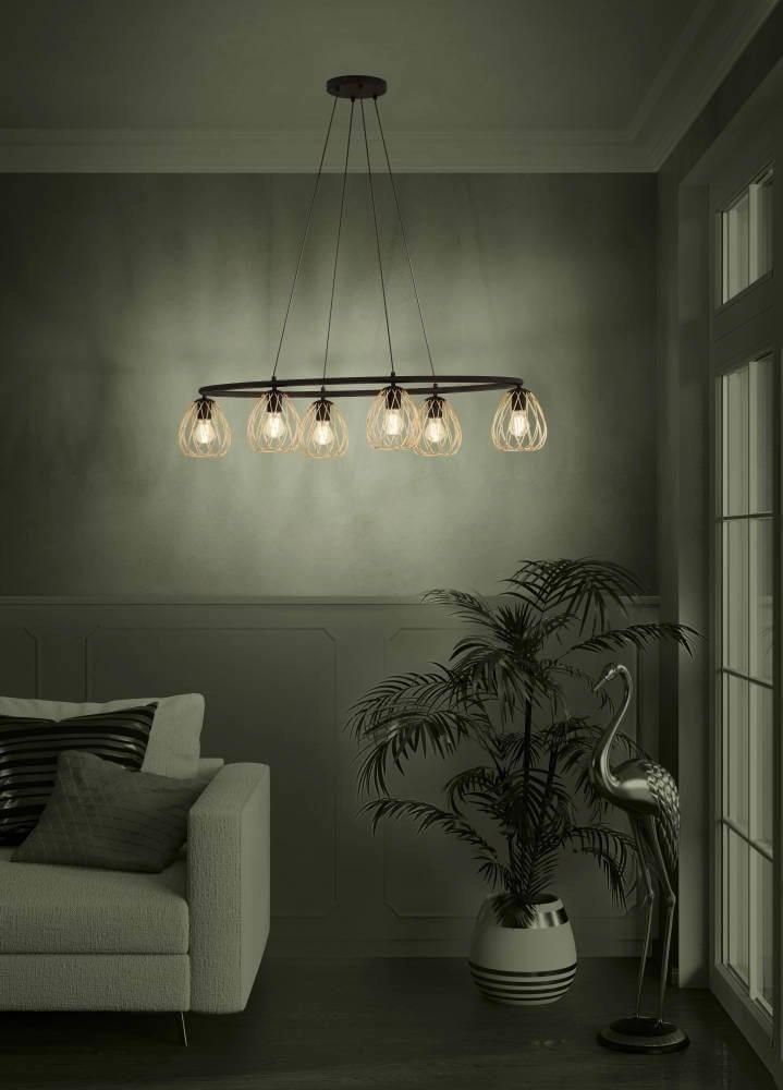 Eetkamer draad hanglamp Jazminia 1 6-lichts Stars of Light 9008606221455