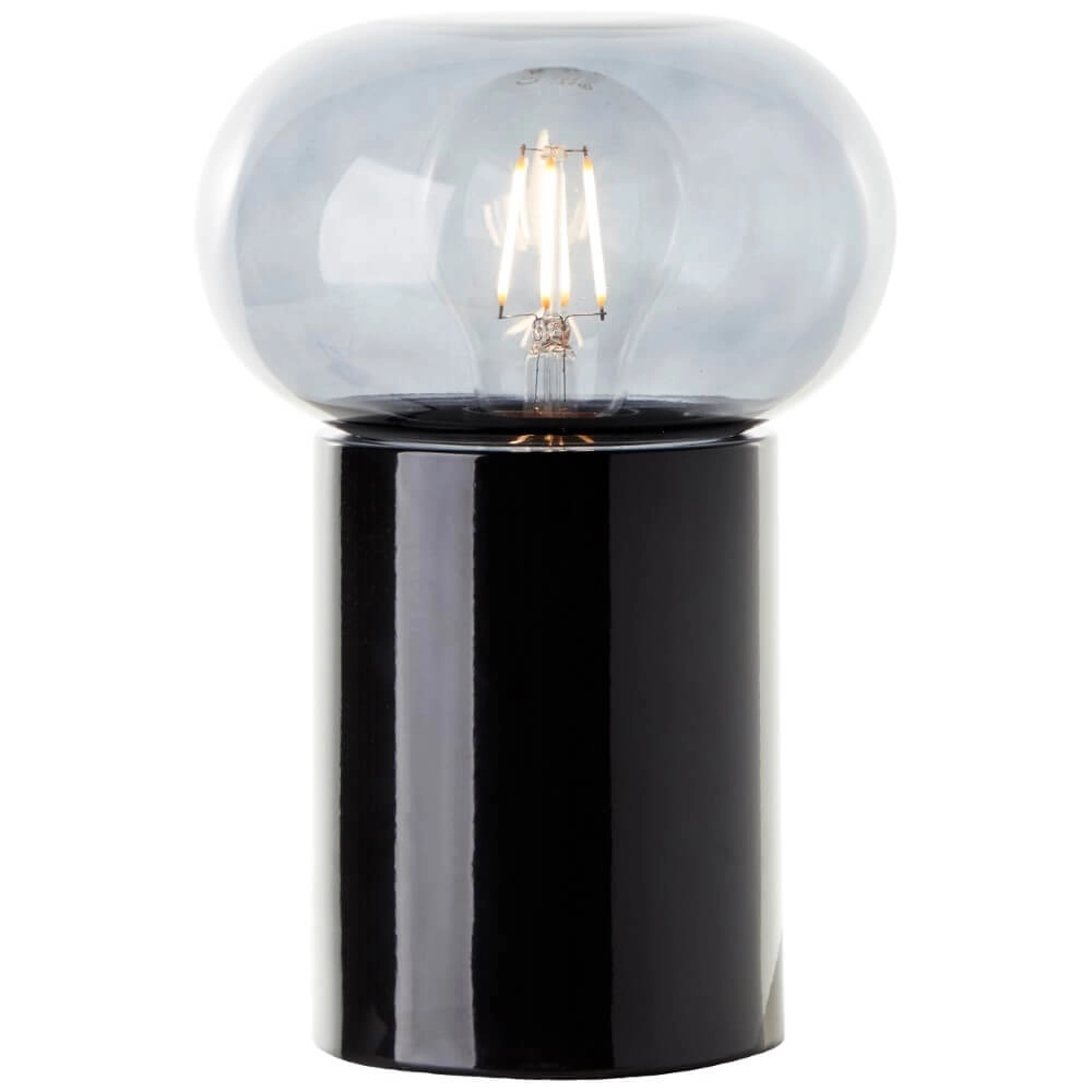 Zwarte tafellamp Knut met smoke glas Zwarte tafellamp Knut met smoke glas