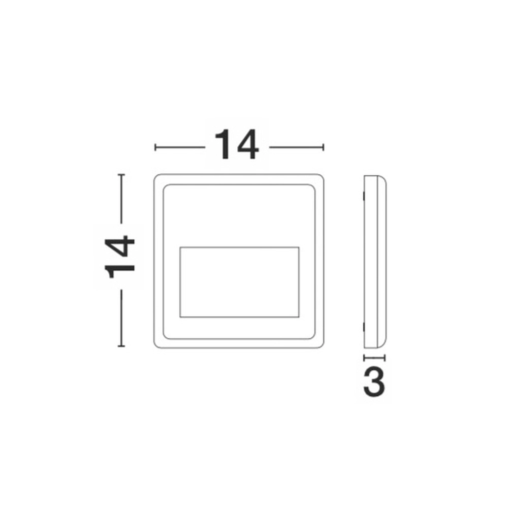 Vierkante wandlamp Pulsar grijs 14cm Lyora 5212017413017