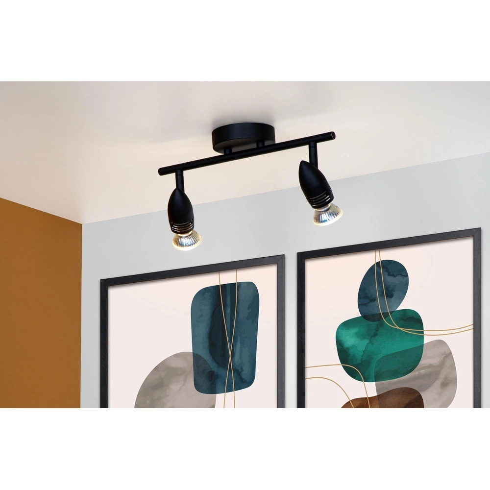 Plafondspot Caro 2-lichts zwart Lucide 5411212134233