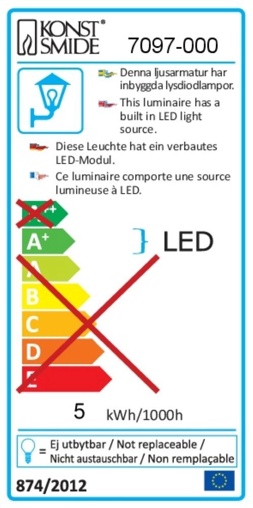Inbouwspot led Veranda plafond KonstSmide 7318307097009