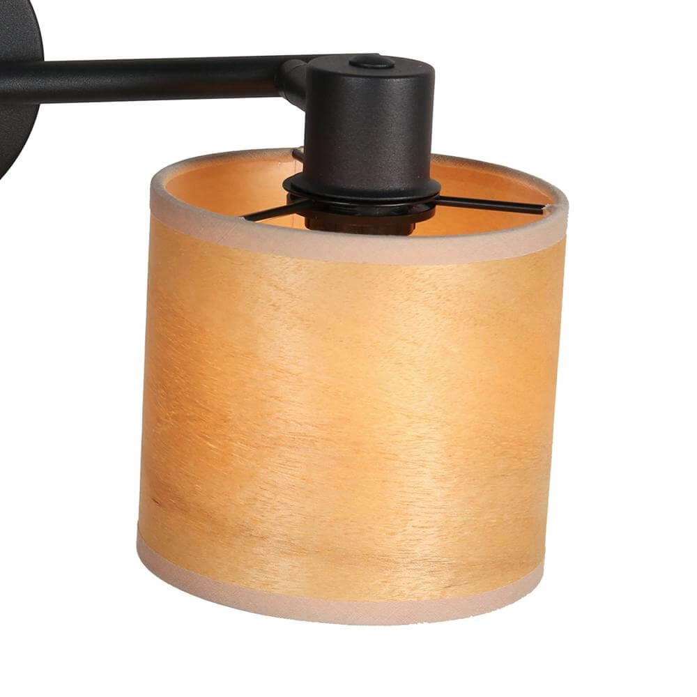Plafondlamp Bambus zwart met bamboe 2-lichts Steinhauer 8712746171419