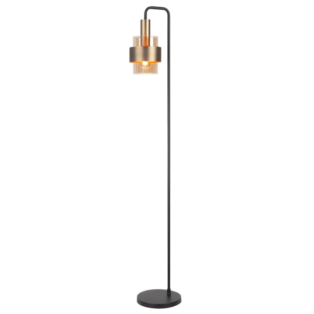 Vloerlamp Marrone zwart met koper brons Vloerlamp Marrone zwart met koper brons