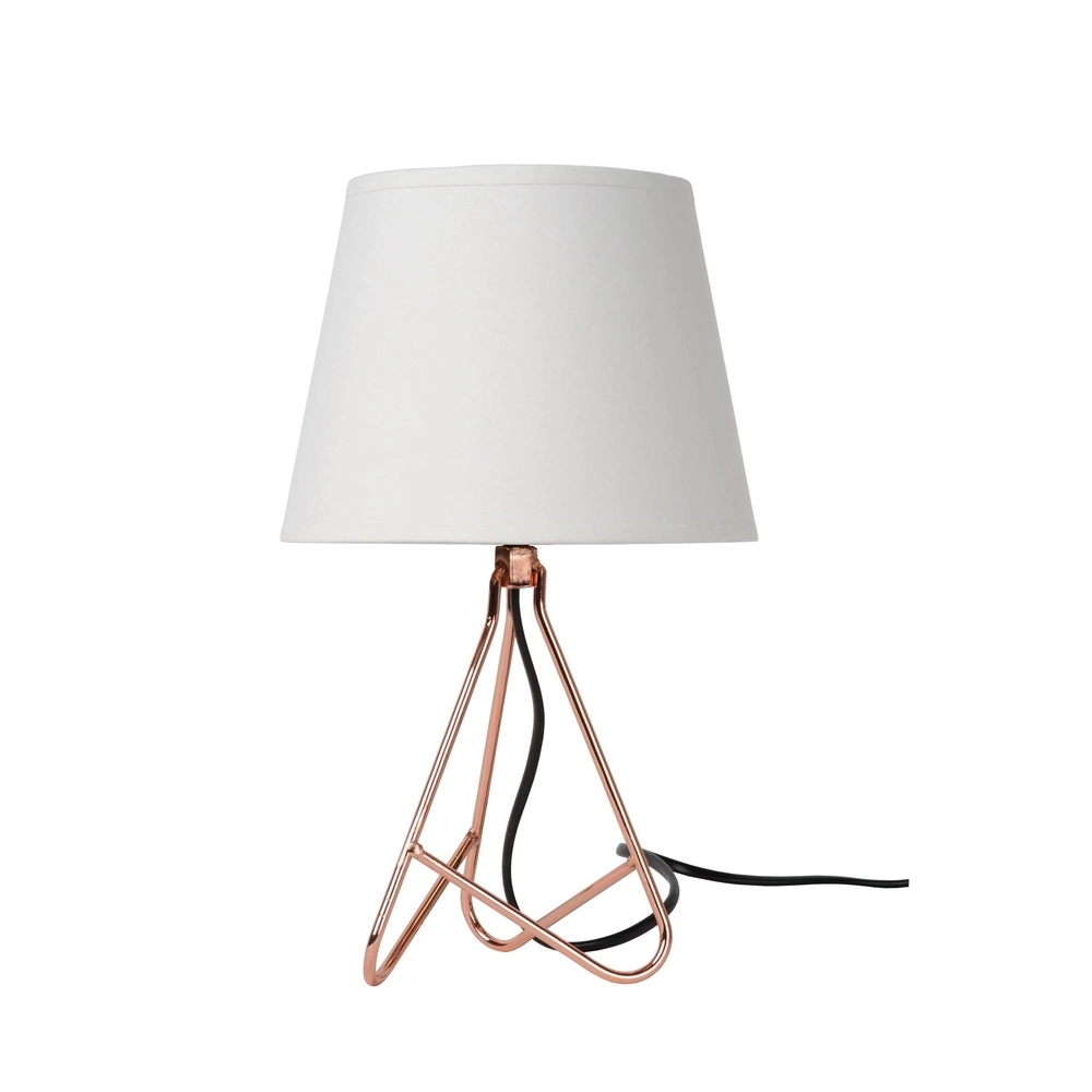 Schemerlamp Gitta koper met witte kap