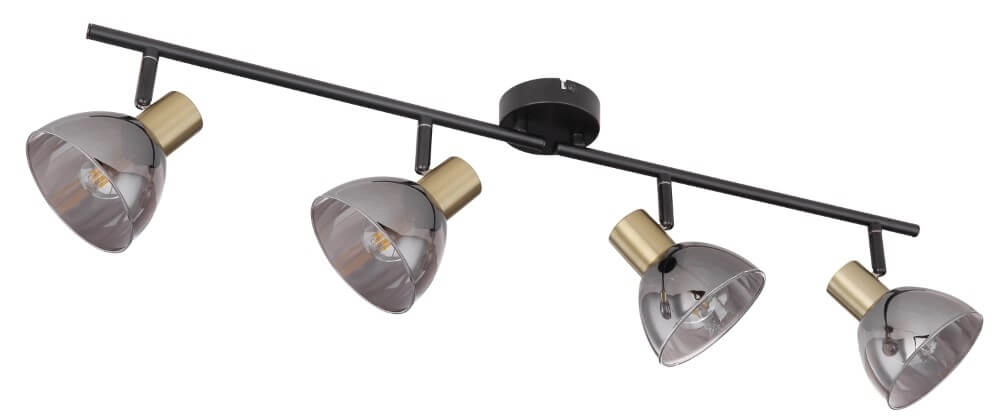 4-lichts plafondlamp Jay zwart met goud Globo 9007371387403