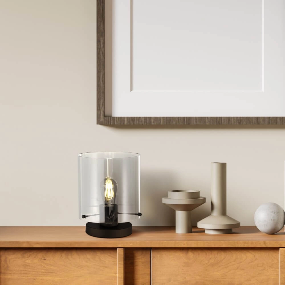 Zwarte tafellamp Sweden design Searchlight 5053423272153