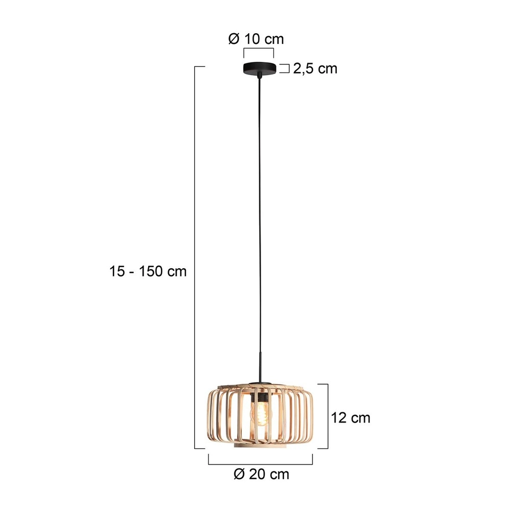 Hanglamp HaloSwap Ø 20cm rotan Steinhauer 8712746183313