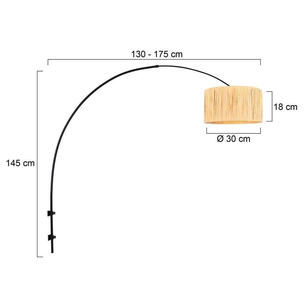 Wandlamp Sparkled Light zwart met strokleurige kap Steinhauer 8712746171778