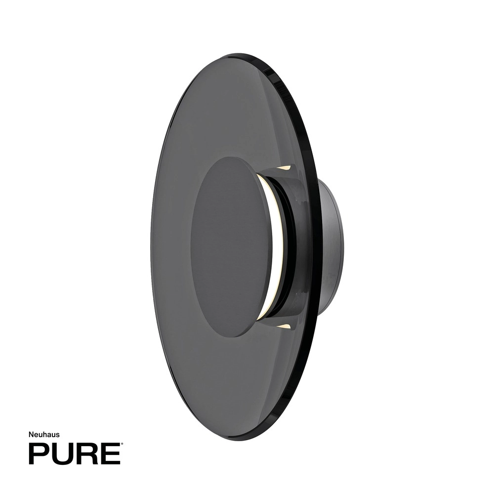 Wandlamp Pure Moon Ø 32cm - platin met smoke glas Paul Neuhaus 4012248386354