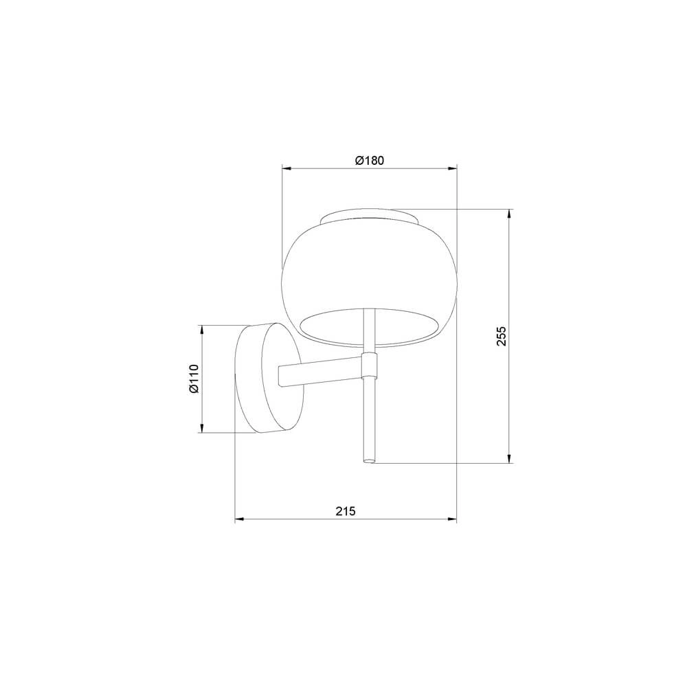 Design wandlamp Bounto met smoke glas Lyora 4255805301166