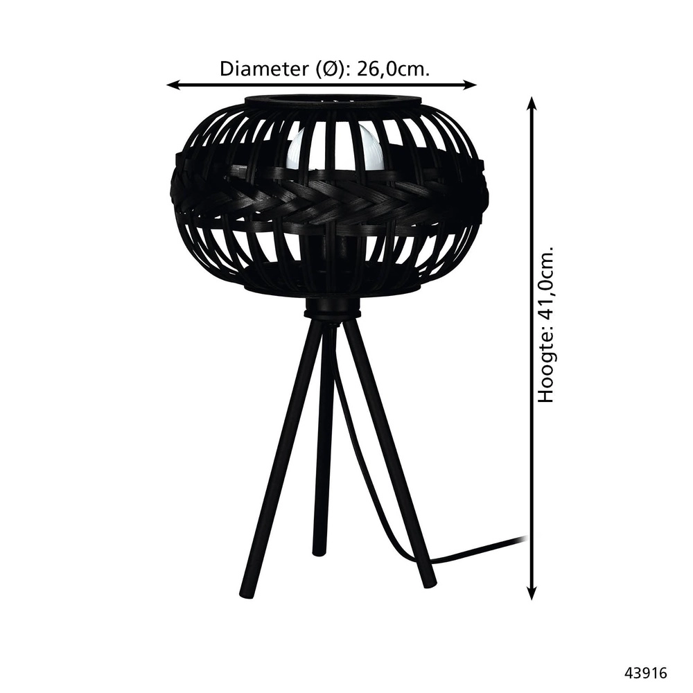 Zwarte tafellamp Towcester Ø 26cm - 1x E27 Eglo 9002759439163