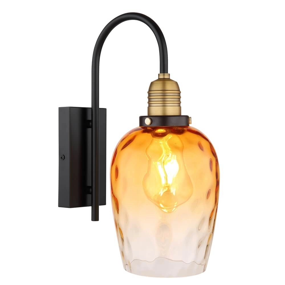 Wandlamp Salvy amber glas honinggraat Wandlamp Salvy amber glas honinggraat