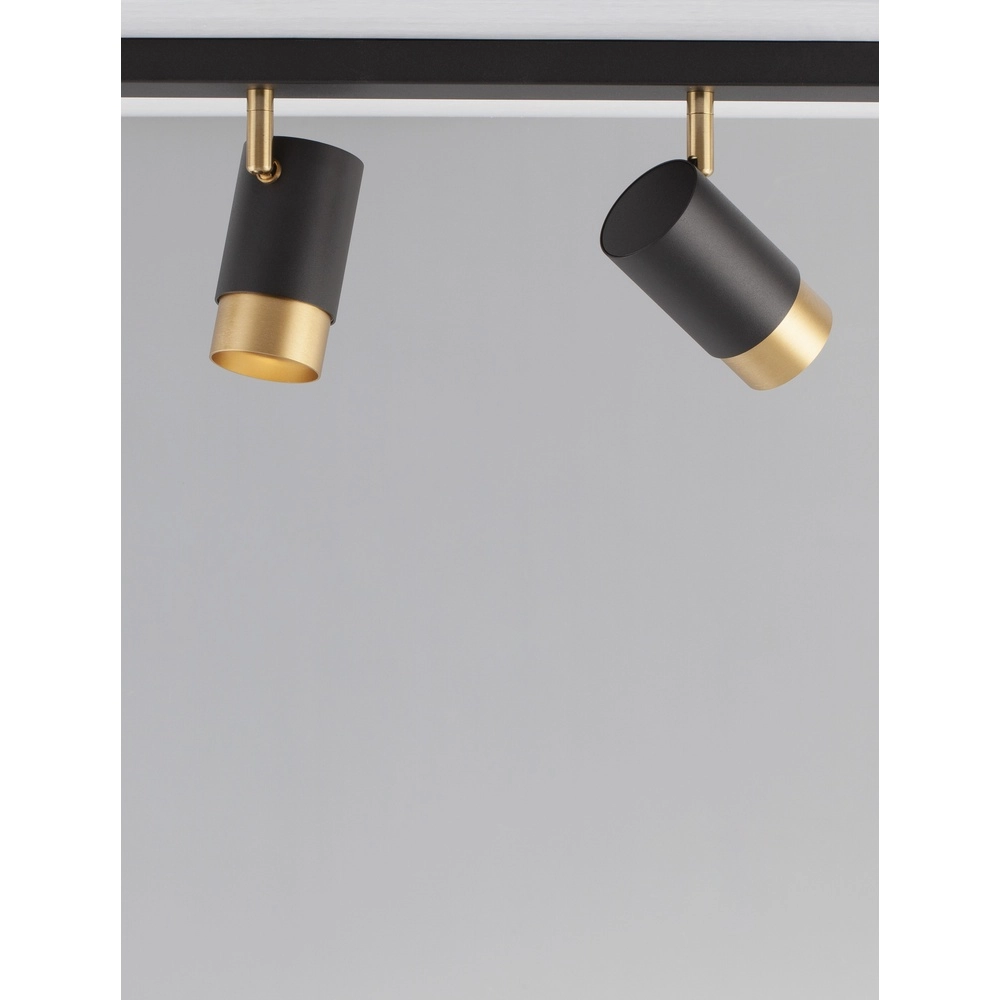 Plafondspot Pogno 4-lichts zwart met goud Lyora 5212017430861