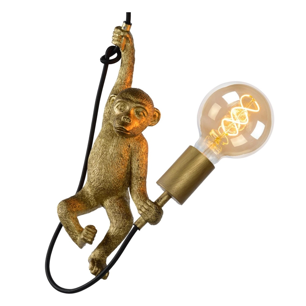 Hanglamp Extravaganza Chimp aapje zwart met goud Lucide 5411212105318