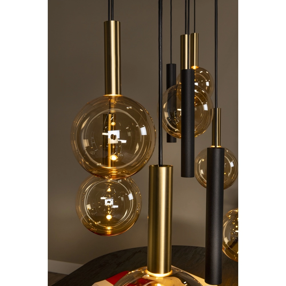 12-lichts hanglamp Josiane zwart met goud Lucide Vibes 5411212212160