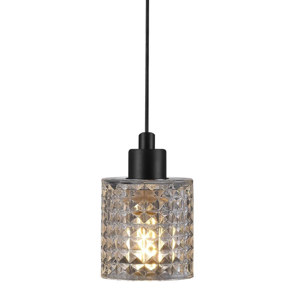 Hanglamp Hollywood zwart met transparant glas