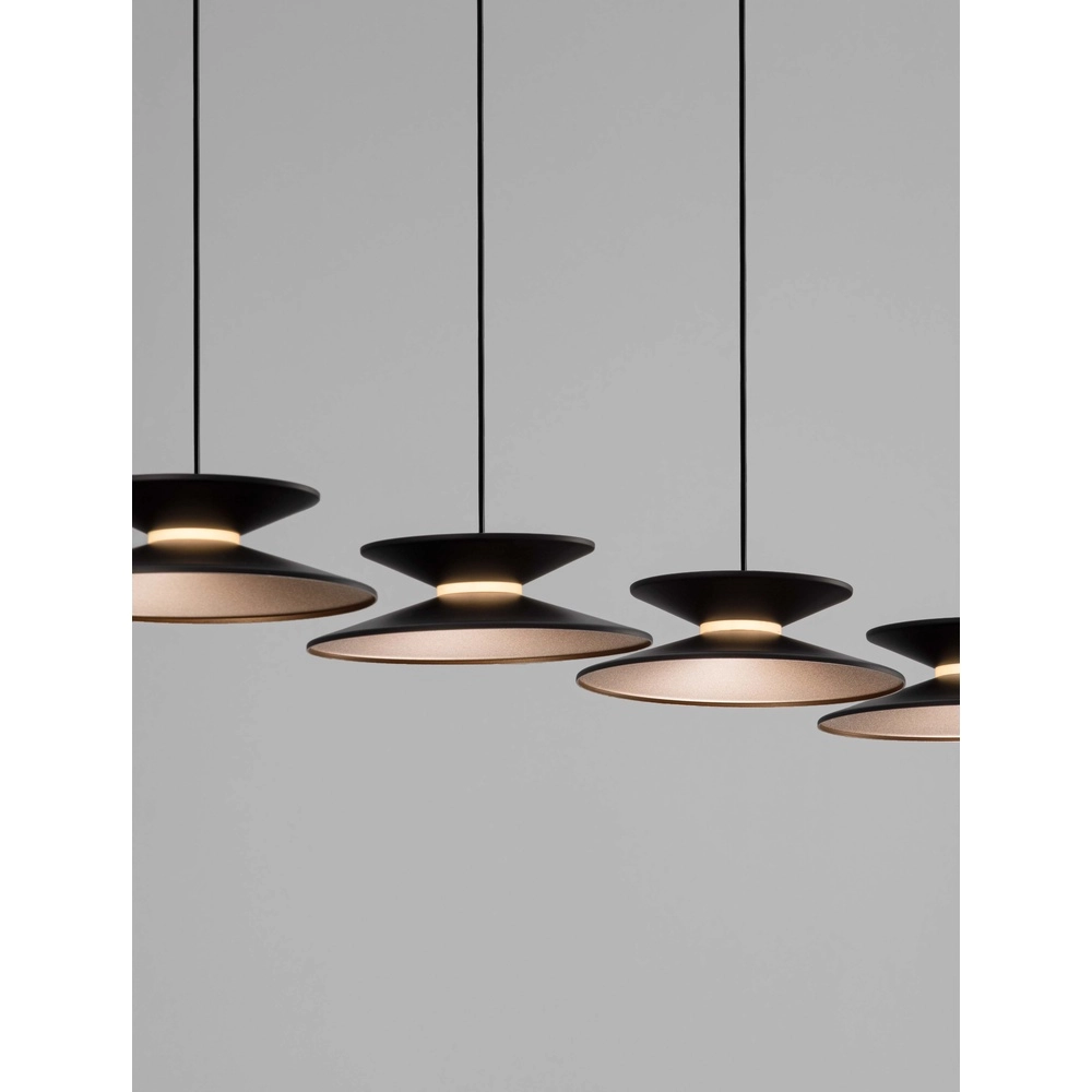 Design hanglamp Morfi recht 5-lichts zwart Lyora 5212017458490