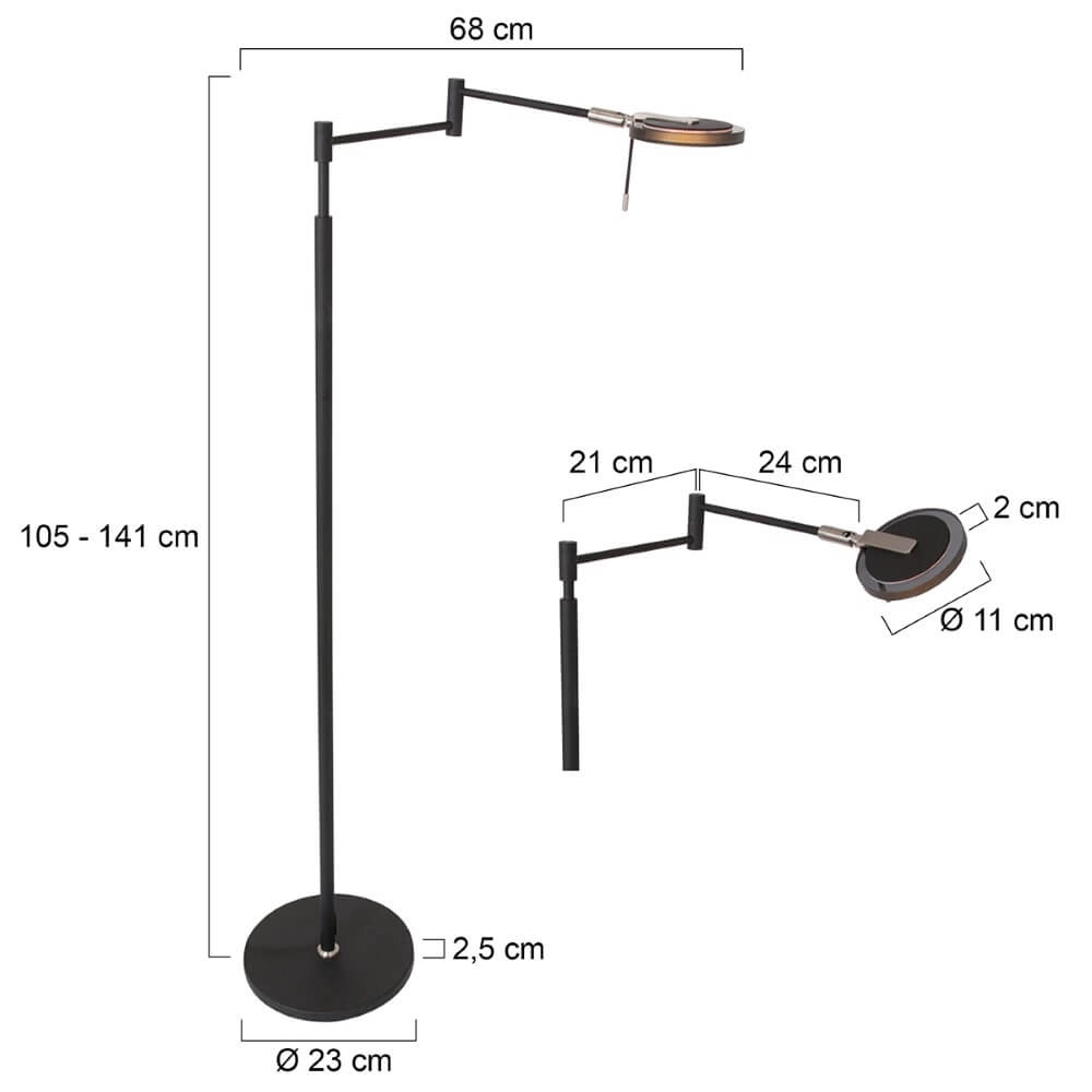Zwarte led leeslamp Turound Steinhauer 8712746135664