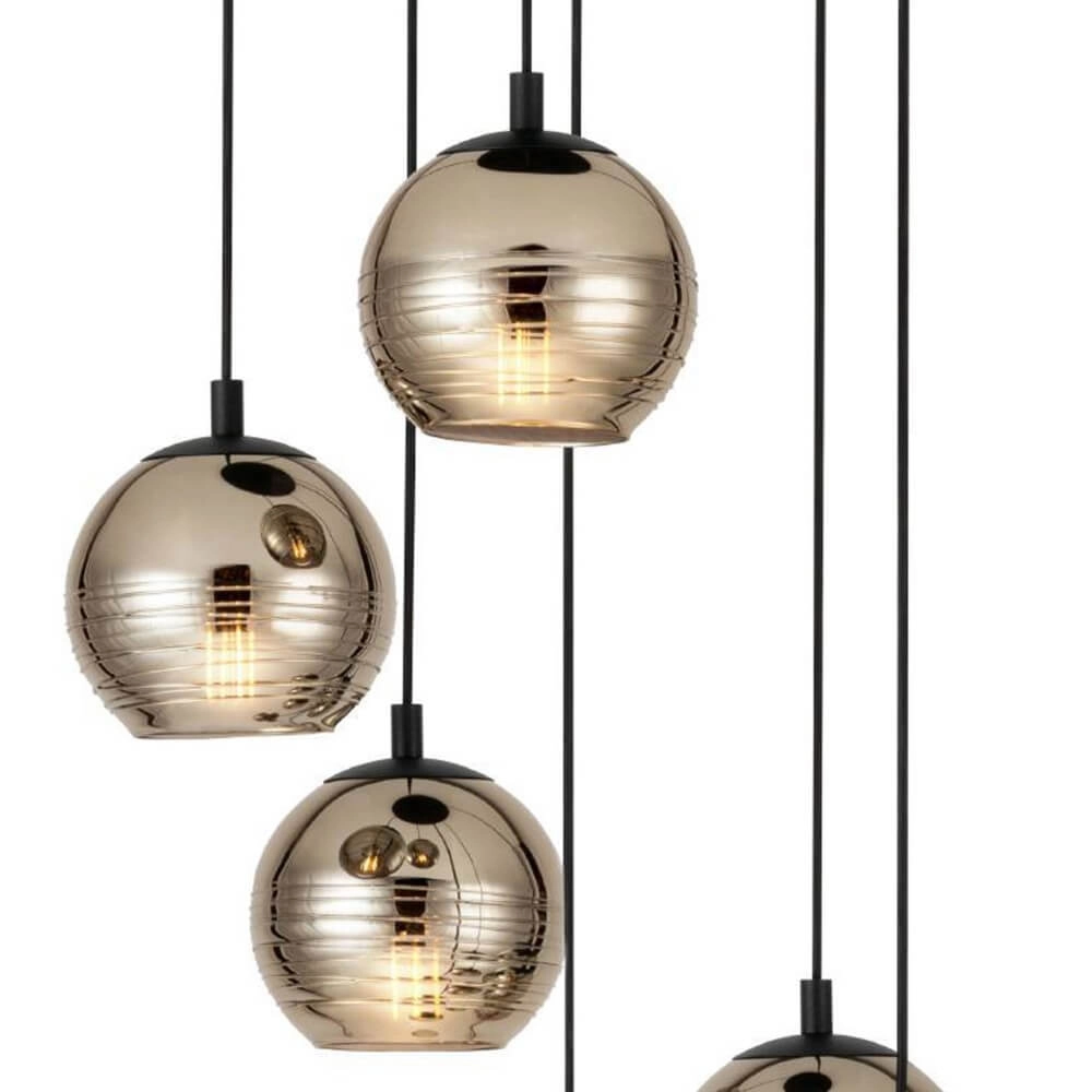 Hanglamp 6-lichts Lemorieta zwart Stars of Light 9002759396879