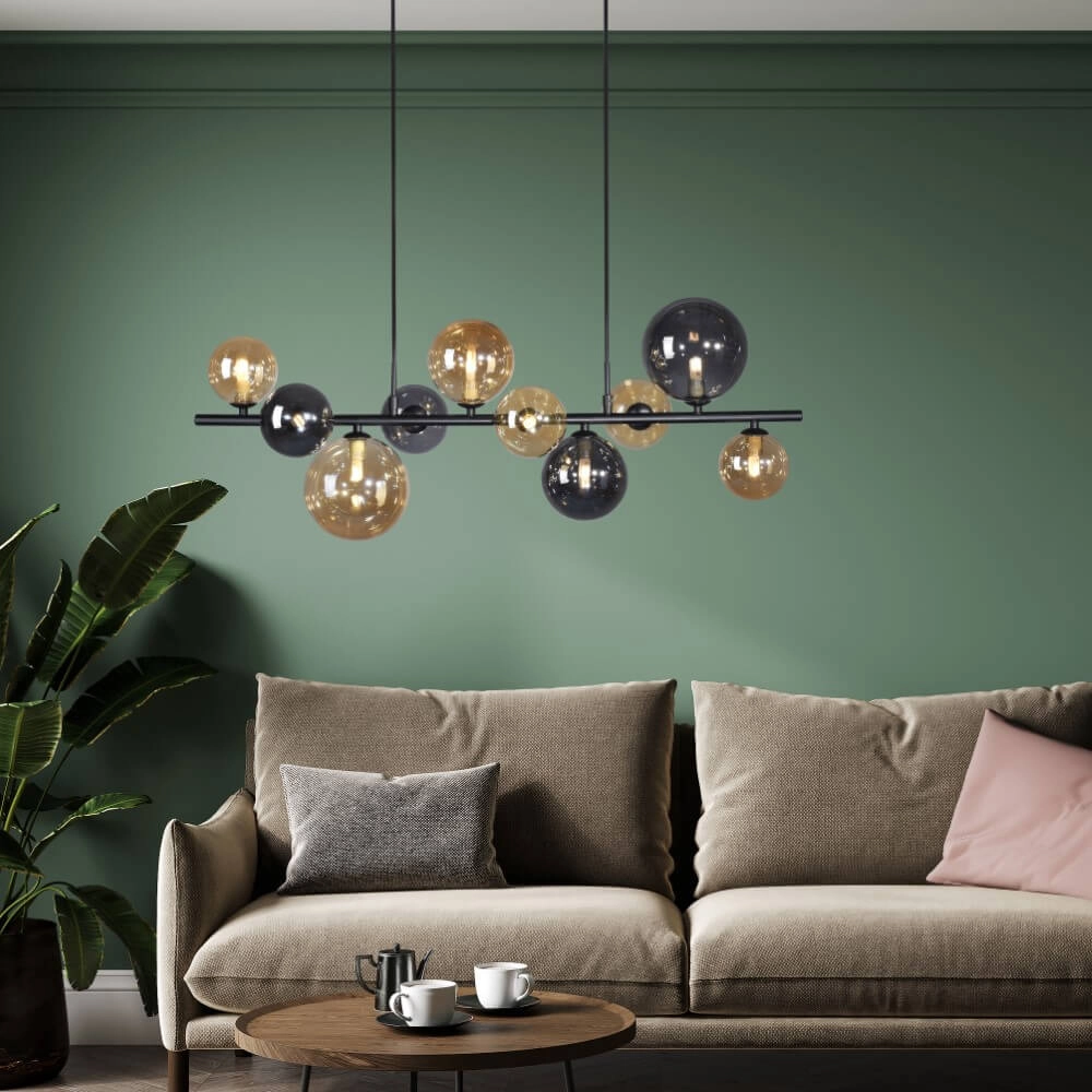Zwarte hanglamp Popsicle design 10-lichts Paul Neuhaus 4012248375495