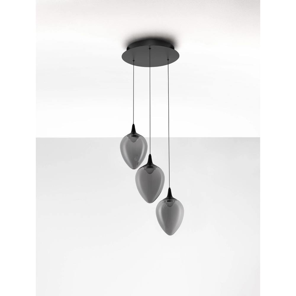 Hanglamp Nali 3-lichts smoke glas Lyora 5212017477767