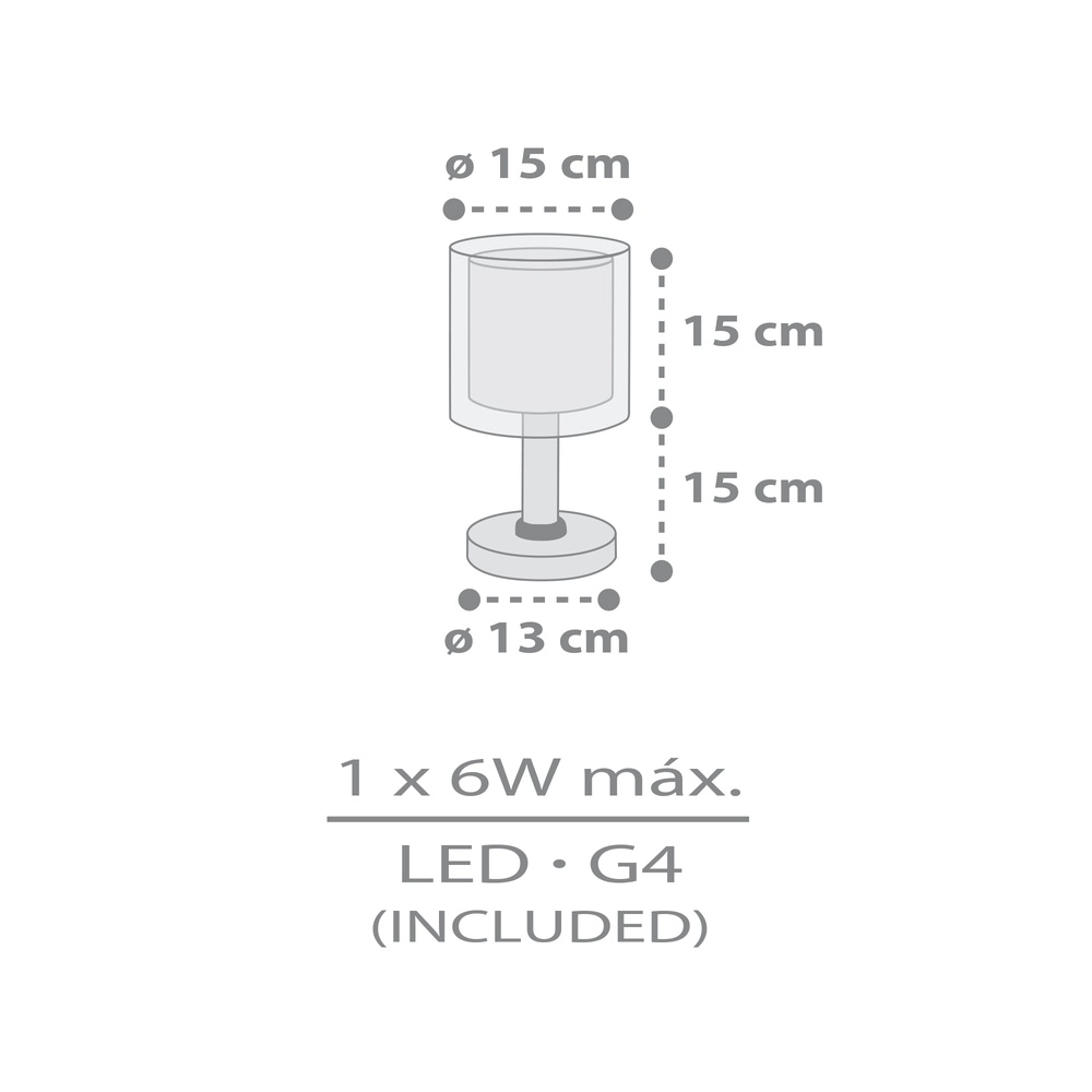 Kinder tafellampje Kawaii Friends grijs glow in the dark Dalber 8420406417615