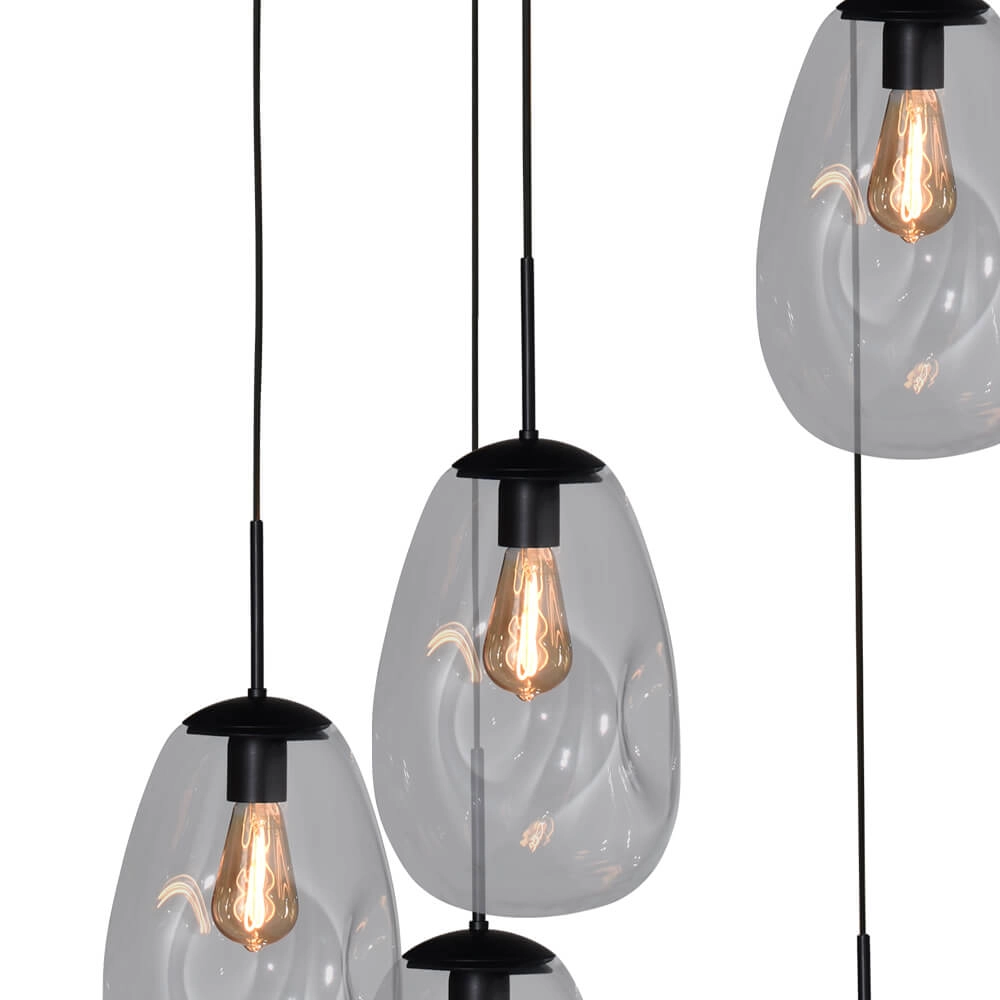 Vide hanglamp Lava 5x helder glas Ø 22,5cm Masterlight 8718121286501