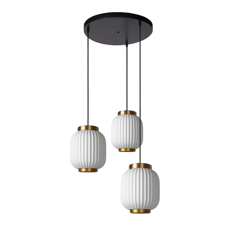 Design hanglamp Gosse 3-lichts goud met wit