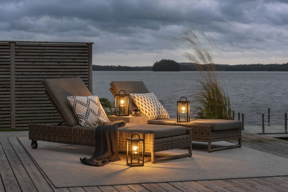 Terraslamp Bologna 33cm zwart met helder glas KonstSmide 7318307533750